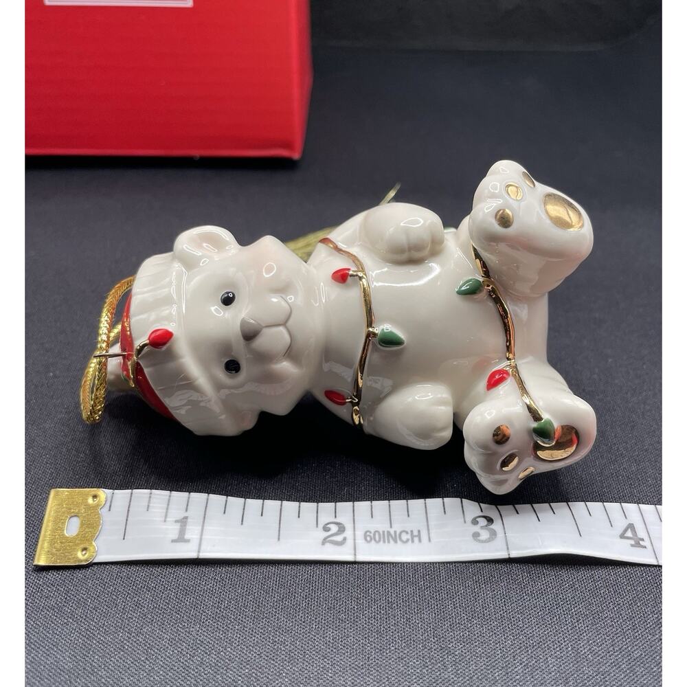 Lenox Porcelain Polar Bear Very Merry Christmas Ornament. New‎ in Box. - Picture 8 of 8
